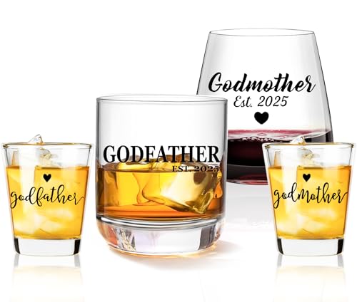 Godparent Gift Set – 4-Piece Proposal Box with Wine, Whiskey