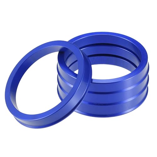A ABSOPRO Anillos Centradores de Buje de Coche OD 67.1mm A ID 57.1mm Anillos Centradores de Buje Espaciador de Centro de Rueda de Aleación de Aluminio Azul (Juego de 4)