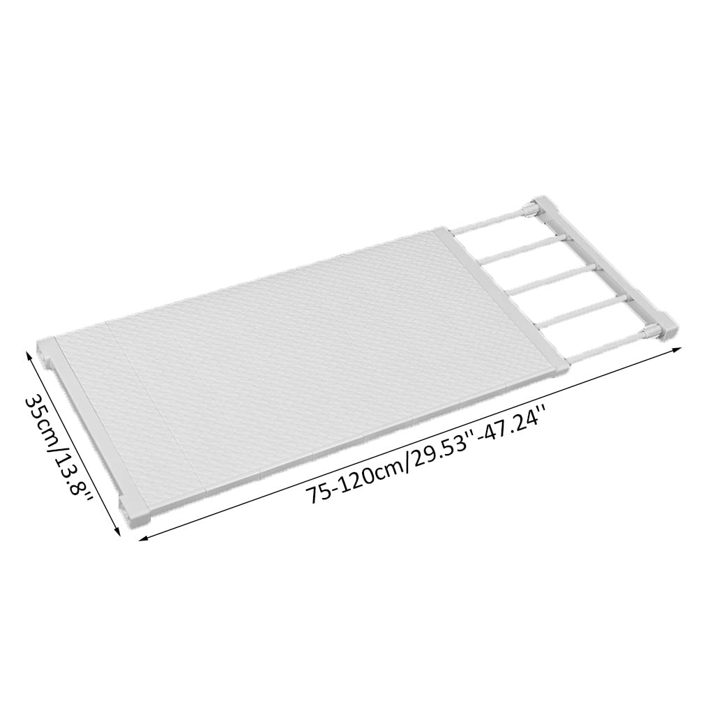 Divisores expandibles para estantes de armario, separador ajustable de 34 cm de ancho para dormitorio, baño, cocina, oficina, solución de ahorro de espacio blanco