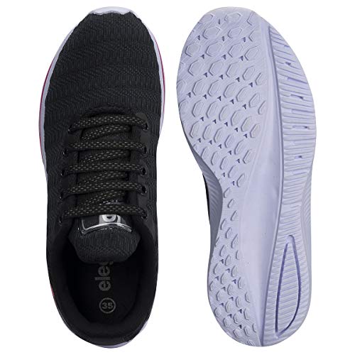 Tênis Feminino Casual Sapatênis Flat Eleganteria Tamanho:37;Cor:Preto Pink