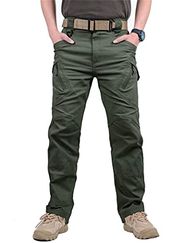 ZBTOP Soldier Tactical Waterproof Pants Outdoor Combat Hiking, Mens Tactical Cargo Work Pants Ripstop Water Repellent Cargo Pants for Work Hiking Hunting (Green,3XL) Cover