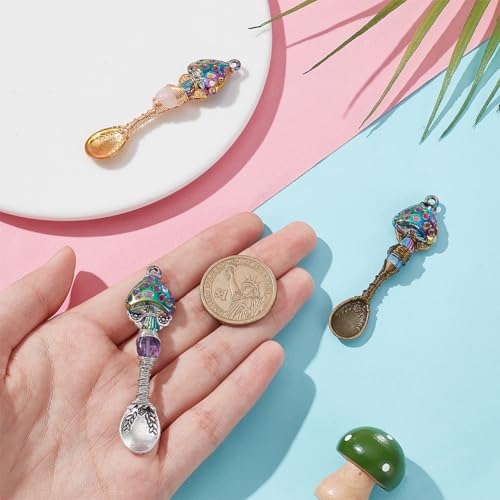 NBEADS 3 Pcs 3 Colors Natural Genstone Pendants - Image 3