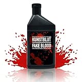 Trendandstylez Kunstblut 1 Liter f&uuml;r Haut & Kleidung &ndash; Realistisches Fake Blood f&uuml;r Halloween, abwaschbar, dickfl&uuml;ssiges Theaterblut f&uuml;r Wunden, Vampir & Zombie Kost&uuml;m