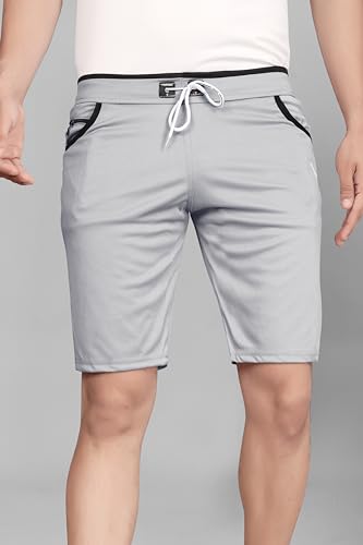 Image of Men's Sports Shorts with Drawstring, Athletic Casual Bermuda Shorts in Multicolor, Zippered Pockets