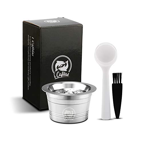 Cápsulas de café Reutilizables y Cápsulas de café, Cápsulas de café de Acero Inoxidable Universal para Cafissimo 286815 para Aldi Expressi K-Fee19-595-RED-CN-37-0 para Caffitaly