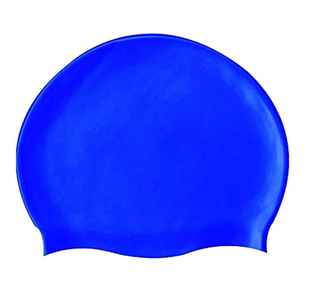 (SPANCO Silicone Swimming Cap - Appropriate for Long & Short Hair, Cover Head to Keep Hair Dry, Waterproof Swim Caps, Comfortable (Color : Multicolor/Blue) (Style : Solid) (Model : KK Konex) (B0BZ9N4HVN) Amazon Price History, Amazon Price Tracker