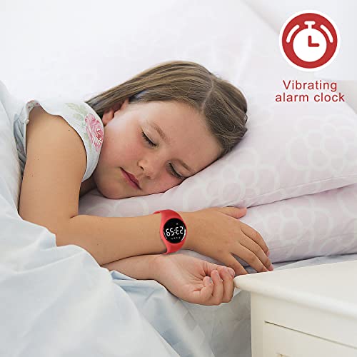 Image of Kids Watches for Girls Boys Digital Sport Watch with Step Counter Pedometer Vibration Alarm Clock, No App Waterproof Fitness Tracker Kids Watch Boys Girls Teens Students Ages 5-16