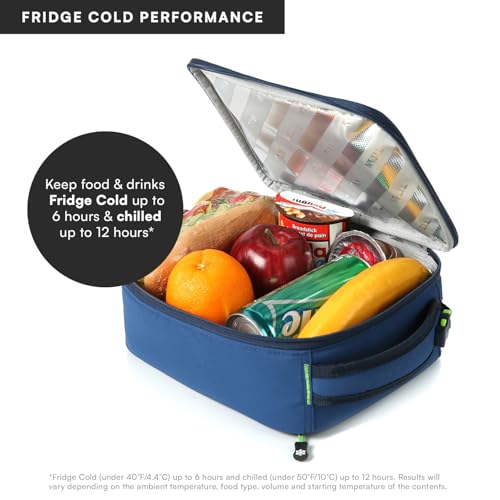 Image of Titan by Arctic Zone Fridge Cold Lunch Box with 2 Gel Ice Packs, Small Insulated Cooler Bag with Leak Proof Lining for School and Work, Nightfall
