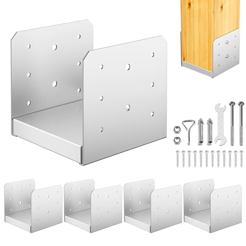 6"x6" Adjustable Post Base, 5Pcs Stainless Steel Post Anchor Bracket