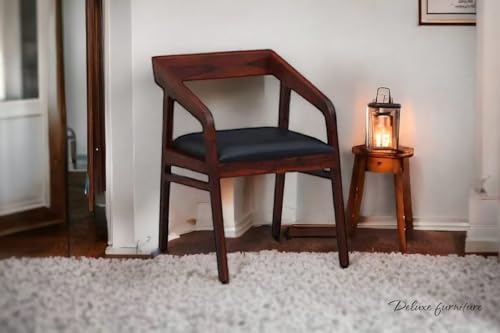 Image of Solid Sheesham Aram Chair for Living Room| Wooden Chair | Outdoor & Indoor Home Dining Room Furniture (Honey Oak)