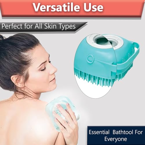 Image of TEMPERIA (1 pcs) Scalp Massager with Shampoo Refill Facility - Silicon Head Wash Brush - Scrubber Comb for Oil, Dandruff, Shampoo - Exfoliator Bathing Tools - Ergonomic Design (Random Colors)