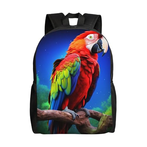 Parrot Cute Backpack Waterproof Lightweight Laptop Backpack Shoulder Bag Casual Daypack For Women Men