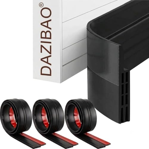Image of DAZIBAO Silicone Door Bottom /Under Gap Filler Rubber Sealing Strip, Door Sealer Strip for Cockroach, Insect and Bugs, Seal Air & Dust, Black, 39 inches (Black, 39 Inch Pack of 3)