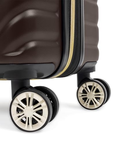 Image of Kenneth Cole REACTION Women's Madison Square Hardside Chevron Expandable Luggage, Chocolate Brown, 28-Inch Checked, Kenneth Cole Reaction Women's Madison Square Hardside Chevron Expandable Luggage