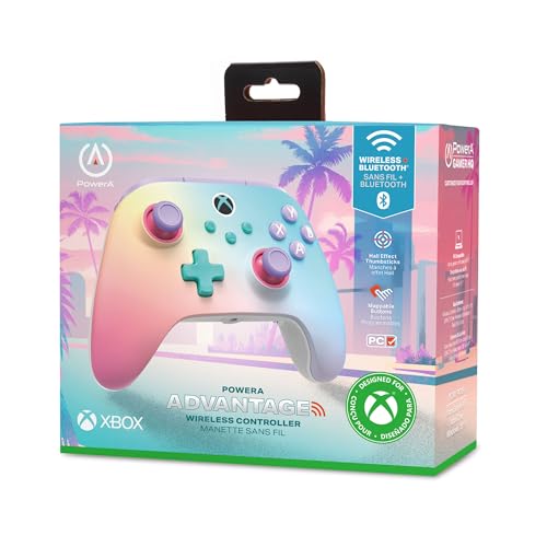 Image of PowerA Advantage Wireless Controller for Xbox Series X|S, Xbox One, PC, Windows 10 /11, Hall Effect Thumbsticks & Triggers, Low Latency Wireless, Beach Vibes (Officially Licensed)