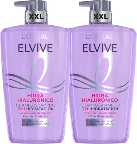 L'Oréal Paris Elvive Hidra Hialurónico Pack 2 Champú 72 horas de Hidratación 1 L