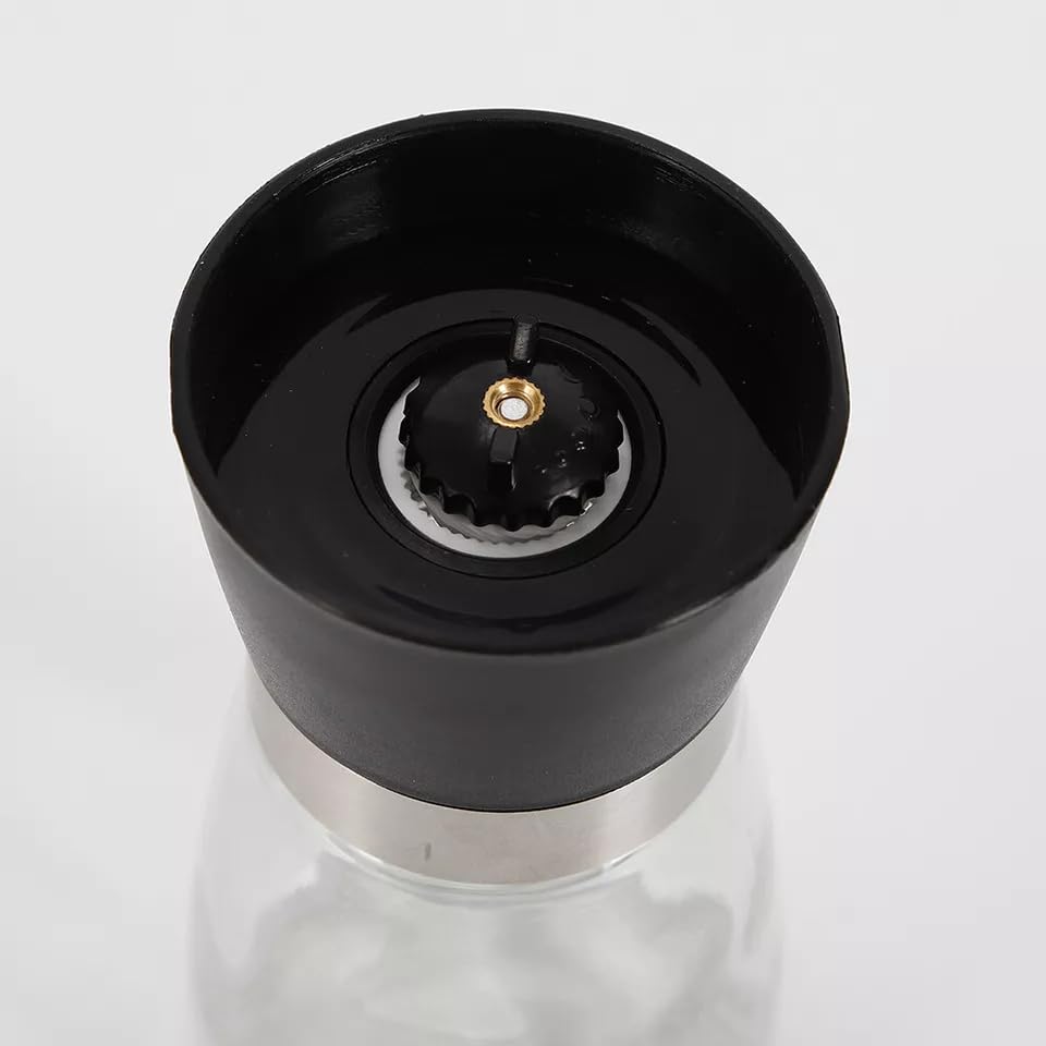 Set di 6 macina sale e pepe in acciaio inox, 180 ml, macinino regolabile in ceramica, per sale marino, pepe nero, spezie