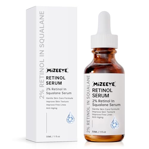 Retinol 2% in Squalane Serum For Face, 30ML Anti Aging Retinol Serum For Fine Lines & Acne, Dry Skin, Moisturizing.