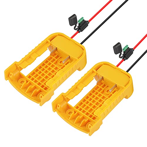 2 Pack QUPERR Power Wheel Adapter avec Fuse & Switch, Adaptateur pour Dewalt 18V Lithium Battery, Convertisseur de Puissance pour DIY RC Toys, Work Lights, Etc.