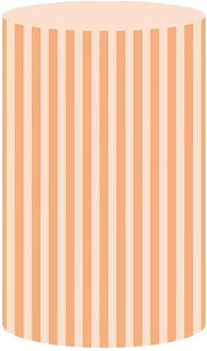 Miniatura 6 de Cubiertas de pedestal redondas de rayas rosadas, cubierta de zócalo a rayas rosa pastel para decoración de fiesta de cumpleaños, princesa, niñas,