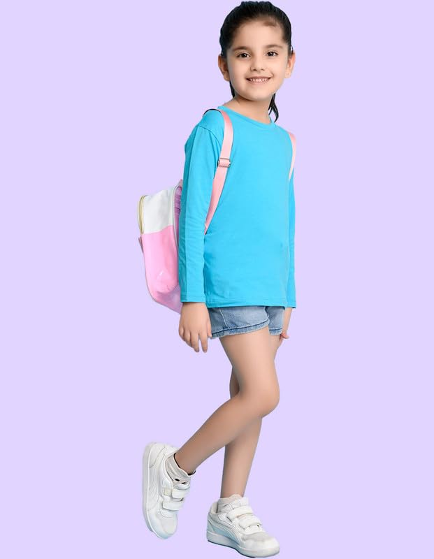 Image of Nusyl Girls Full Sleeves T-Shirt for Kids | Cute Printed Casual Wear | Soft Cotton Blend | Comfortable Regular Fit | 2-16 Years | Multiple Colors