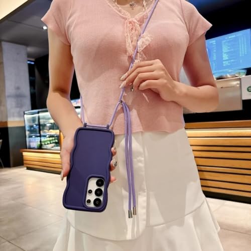 Coque silicone Galaxy S24 antichoc violette à cordon bandoulière