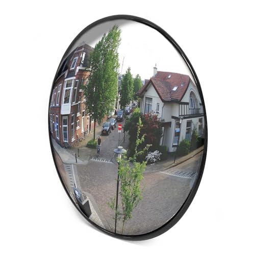Wiltec Sicherheitsspiegel 30 cm konvex Schwarz, runder...