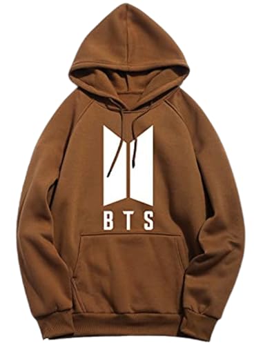 Image of Unisex Fleece Hoodies with Pockets Hooded Neck Full Sleeves Regular Fit BTS Printed Theme and Standard Length