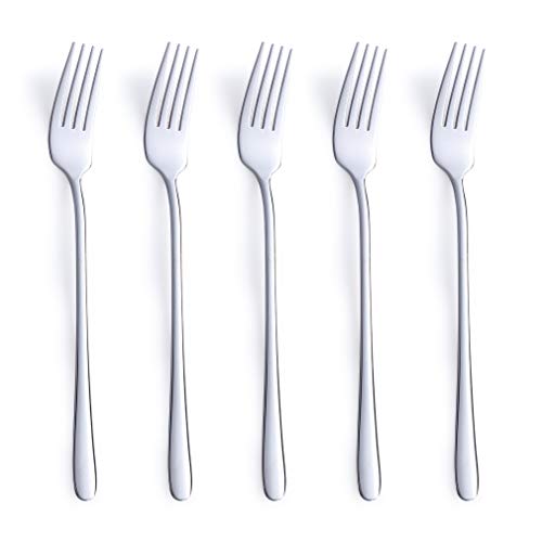 Silver Dinner Fork Set 5 Piece 1810 Stainless Korean Tableware Steel Mirror Finish Dishwasher Safe 843 Inches