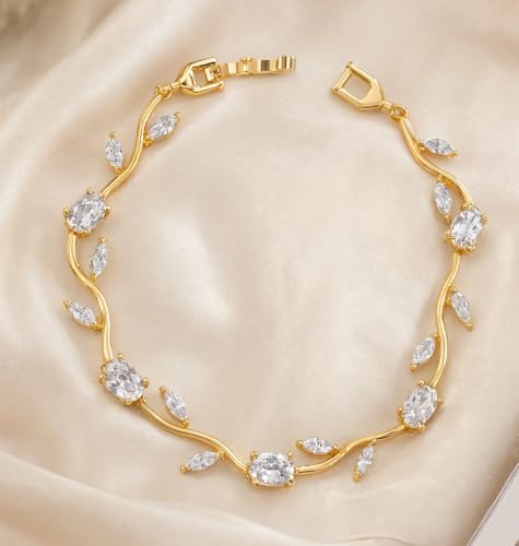 Image of Fashion Frill Tulip Bracelets For Women Stylish | Gold Plated Bracelet For Girls Stylish | Stainless Steel Jewellery For Woman Bracelet | Adjustable Hand Bracelet Set For Women | Birthday Gifts For Woman, Girls