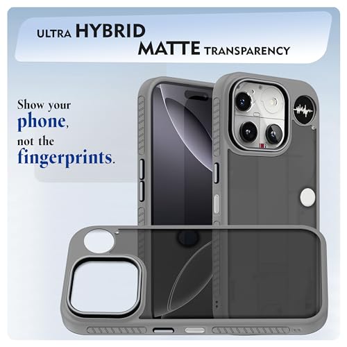 Image of V-TAN Back Cover for Nothing Phone (3) Compatible Case, Matte Finish Transparent Case, TPU, Camera Protective Shockproof Cover (Grey)