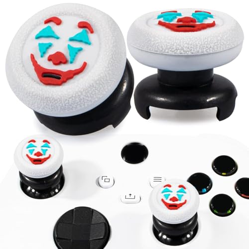 Image of FPS Thumbstick Extender &Texture Rubber Silicone Grip Cover 2 Sets for Xbox Series X /S & Xbox One Controller(Joker White)