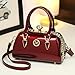Nucucina Fashion Rhinestone Evening Bag for Women Top Handle Crossbody Handbags Leather Purses Small Hard Shoulder Bags (Red)