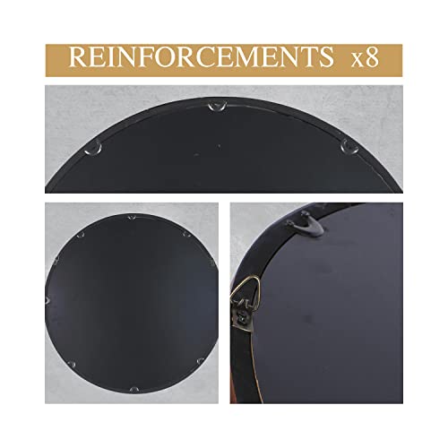 Mirrorize Black Round Mirror 30" for Living Room Wall Decor, Decorative Circle Mirror, Bathroom Vanity Mirror, Farmhouse Circular Mirror for Entryway - Image 6