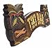 Hand Carved Tiki BAR Sign with Two Masks 3D Polynesian Hawaiian Art