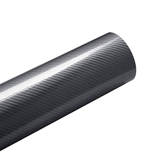 Film vinyle fibre de carbone 5D gris 30x100cm covering auto anti-bulle