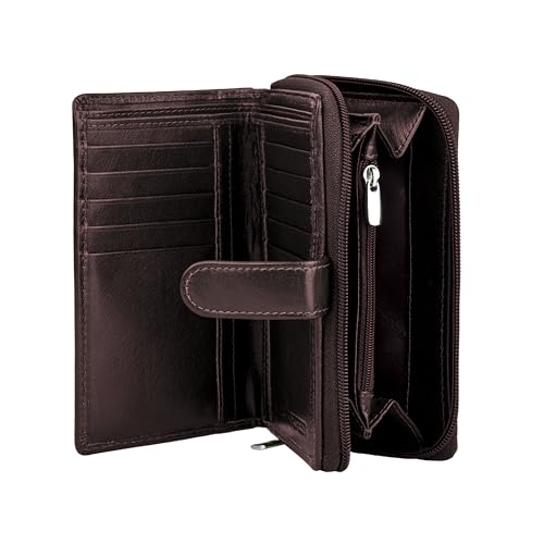 Image of URBAN FOREST Stella Aniline Brown Leather Wallet for Women