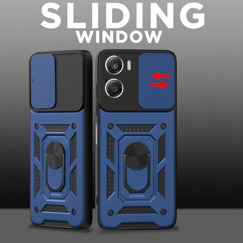Image of Luxe Back Cover Compatible for Motorola G06 Power | D10 Tough Armor Case | Sliding Camera Shield | 360 Protection | Kickstand Ring Holder | Military-Grade Bumper Case - Blue