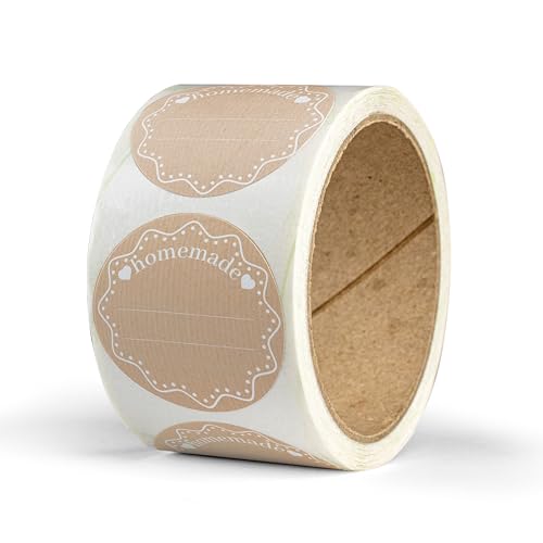 Etiketten Marmeladengläser – 50 Marmeladen Aufkleber zum Beschriften – Klebeetiketten für Marmelade – selbstklebend, wasserlöslich – Rahmen – (Motiv 2, 5 cm)