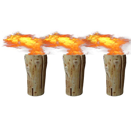 Preisvergleich Produktbild 3 x Schwedenfeuer inkl. Anzünder / Finnenfeuer / Baumstammfackel / Gartenfackel / Lichtrollen / Höhe ca. 23cm, Durchmesser ca. 10,5-12cm, Brenndauer ca. 50-60 Minuten