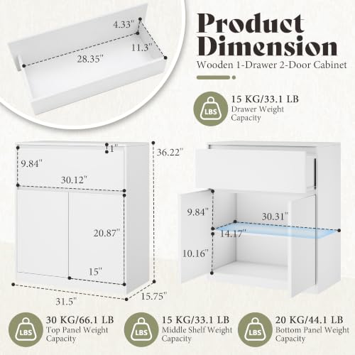 Image of AMERLIFE Modular DIY 2-Door Storage Cabinet, 32 x 16 x 36 Inch