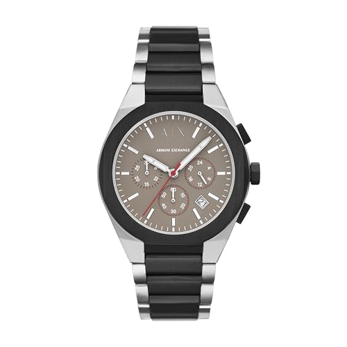 La Mejor Selección de Reloj Armani Negro Top 10. 44 Reloj para hombre Armani Exchange AX4199 Street de acero inoxidable en color negro y plateado