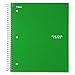 Five Star 06210 Wirebound 3-Subject Notebook, College Rule, 11 x 8 1/2, 150 Sheets, Assorted