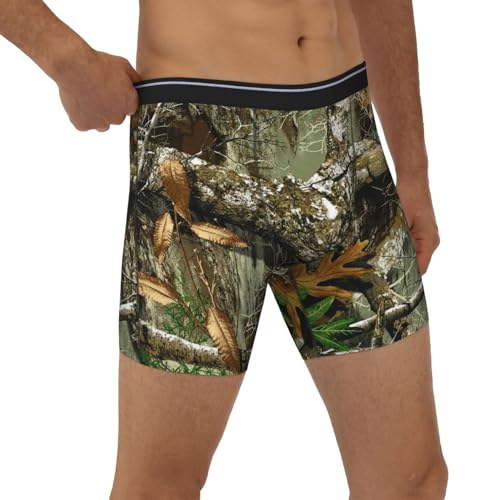 Autumn Hunting Tree Camo Men's Boxer Briefs, Mens Trunks Underwear Wicking-Breathable Underpants,4