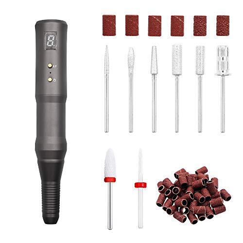 ELEVEN EVER Rechargeable 20000RPM Smart LCD Display Nail File Drill Set Kit for Acrylic Nails, Acrylic Nail Kit Efile Nail Drill with Nail Clippers Nail File