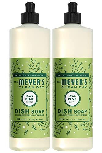 MRS. MEYER'S CLEAN DAY Liquid Dish Soap, Biodegradable Formula, Limited Edition Iowa Pine, 16 fl. oz