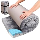 Memory Foam Sleeping Pad Camping Mattress,3 Inch Thick Portable Floor Mat for Adult Waterproof Sleeping Mat Roll Up Floor Mattress Foldable Backpacking Travel Bed for Hiking,Guest Bed