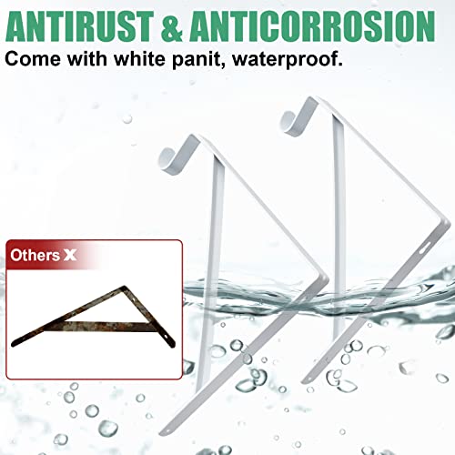 Closet Rod Bracket, 3 Pack Heavy Duty Closet Rod Support 11×10.2×1 Inch, White Closet Shelf & Rod Brackets Holder, Wall Mounted Shelf Rod Hangers Hooks With Screw #TOP4