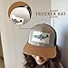 Trout Trucker Hat for Men and Women – Stylish Mesh Cap with Gyotaku Print, Curved Brim, Mid-Profile Fly Fishing Hat for Wildlife and Adventure