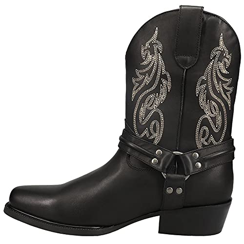 Dingo Mens Dragon Embroidered Round Toe Pull On Dress Boots Mid Calf - Black3